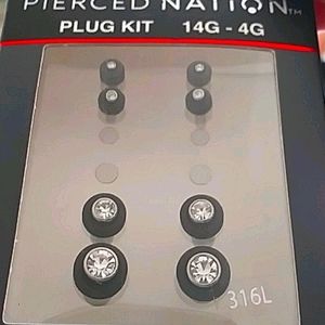 Silver sparkle gem plug kit *as is*